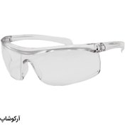 تصویر عینک کار و ایمنی با فریم و دسته شفاف و لنز بی رنگ مدل 206 