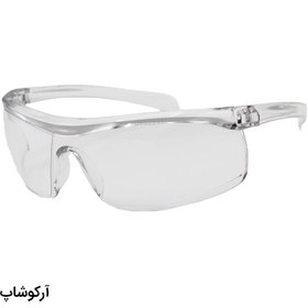 تصویر عینک کار و ایمنی با فریم و دسته شفاف و لنز بی رنگ مدل 206 
