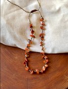 تصویر گردنبند و چوکر سنگ کارنلین 