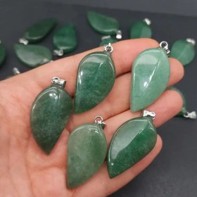 تصویر آویز گردنی طرح برگ سنگ آونتورین کد12739 Aventurine stone leaf design necklace code12739