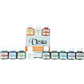 تصویر رنگ ویترای وستا بسته ۱۲ عددی ۴۰ میلی لیتر 