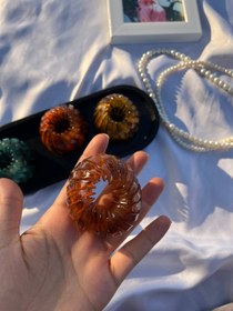 تصویر کلیپس چنگکی شیشه ای - زرد 