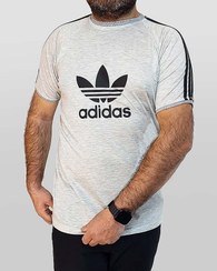 تصویر تیشرت مردانه آستین کوتاه سفید طوسی Adidas مدل 1421 