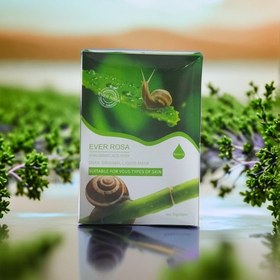 تصویر ماسک ورقه ای حلزون اور رزا بسته ده عددی Ever Rosa Snail Mask 