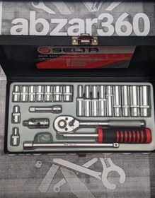 تصویر جعبه بکس سلتا 24 پارچه 1/4 اینچ مدل ART-2524 Selta 24 pc 1/4" Socket Set ART-2524