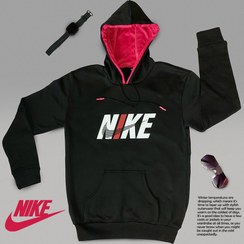 تصویر هودی مشکی قرمز مردانه Nike مدل 1350 