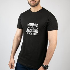 تصویر تیشرت آستین کوتاه مشکی طرح برند آدیداس Adidas | استایل اسپرت | کد BR068 adidas-tshirt-br068