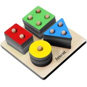 تصویر بازی آموزشی طرح مونته سوری اشکال هندسی چوبی 