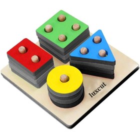 تصویر بازی آموزشی طرح مونته سوری اشکال هندسی چوبی 