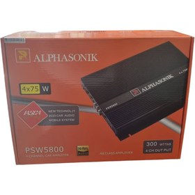 تصویر آمپلی فایر خودرو 75×4 برند آلفاسونیک مدل PSW-5800 Car amplifier 4×75 Alphasonik brand, model PSW-5800