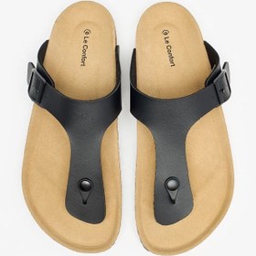 تصویر صندل مردانه با جزئیات قفل‌دار و راحتی پوشیدن برند le confort Men Buckle Detail Slip-On Sandals