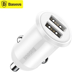 تصویر شارژر فندکی ماشین باسئوس دو پورت مدل CCALLP 4.8A ا Baseus CCALLP 2Port 4.8A Car Charger Baseus CCALLP 2Port 4.8A Car Charger