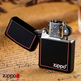 تصویر فندک زیپو مدل Zippo Black and Red کد 218ZB ا Zippo Black and Red 218 Lighter Zippo Black and Red 218 Lighter