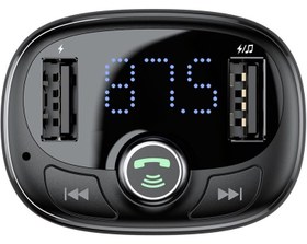 تصویر شارژر فندکی و پخش کننده بلوتوث بیسوس مدل CCTM-01 Baseus CCTM-01 T-Typed Bluetooth FM Transmitter MP3 Player and Car Charger