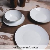 تصویر سرویس غذاخوری پارس اپال ۲۸ پارچه ارکوپال لب طلا مناسب ۶ نفر 