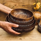 تصویر ظرف چوبی سه عددی مدل بینه کد 010060 