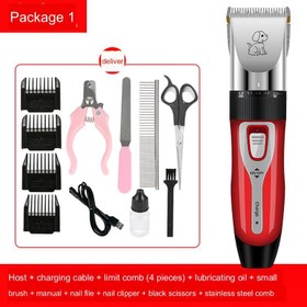 تصویر تیغ موی برقی حیوان خانگی ست اصلاح سگ گربه ریش تراش - نقره Pet electric hair razor cat dog shaving set razor