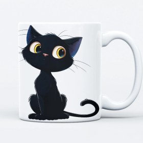 تصویر ماگ گربه سیاه کد M39 