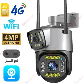 تصویر دوربین مینی اسپید دام 6MP هوشمند دو لنز سیم کارتی v380 