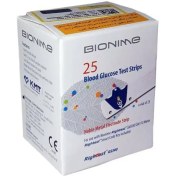 تصویر نوار تست قند خون بایونیم بسته 25 عددی 