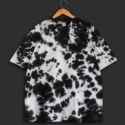 تصویر تیشرت تای دای اورسایز ( شیبوری ) ابروبادی سفید-مشکی Black & White Oversized Tie-Dye Tshirt