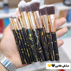 تصویر براش آرایشی ۱۰ عددی دسته سرامیکی 