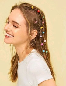 تصویر مهره مو رنگی 10 عددی 10 colored hair beads