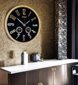 تصویر ساعت دیواری لوتوس ۷۴۰ سه موتوره - قهوه‌ای Clock Lotus740