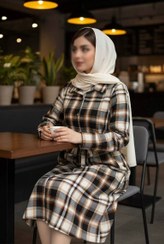 تصویر مانتو بلند چهارخونه 