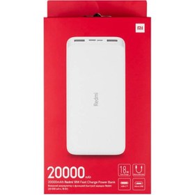 تصویر پاوربانک شیائومی مدل Redmi ظرفیت 20000 میلی آمپرساعت به همراه کابل تبدیل microUSB - مشکی 