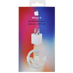 تصویر شارژر و کابل آیفون X پک اورجینال iPhone X iPhone X Charger