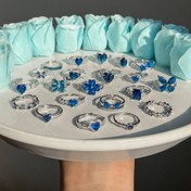 تصویر انگشتر جواهری آبی کد ۴ 