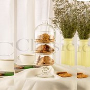تصویر عسل خوری شیشه ای 3 طبقه پایه دار کد (96727) ا honey glass with lid honey glass with lid