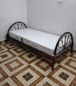 تصویر تخت خواب یکنفره فلزی مدل طاووس سایز 90x200 سانتیمتر - تخت ب 