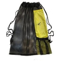 تصویر مش بگ شنا مشکی-فسفری آکوا اسپرت مدل zebra2 Zebra2 large mesh bag