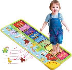 تصویر تشک موزیکال کودک مدل Joyjoz Joyjoz Kids Piano Mat with 25 Sounds, Music Dance Mat for Toddlers, Kids Keyboard Mat, Animal Music Play Mat for Babies, Toddlers, Boys