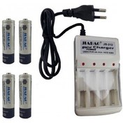 تصویر شارژر جیابائو مدل JB-212 به همراه 4 باتری شارژی قلمی JB-212 JIABAO Battery Charger with 4 AA rechargeable Battery