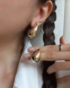 تصویر گوشواره اشکی رنگ نقره ای 