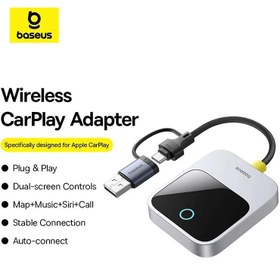 تصویر دانگل بلوتوثی خودرو بیسوس مدل BS-CG027 Baseus SafeJourney Series Wireless CarPlay Adapter C10745100813-00