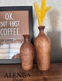 تصویر گلدان چوبی دکوری 