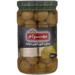 تصویر زیتون شور خیلی درشت مهرام – 690 گرم 