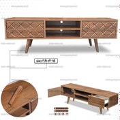 تصویر فروش میز تلویزیون آماندا وکیوم سایز 140 سانت پایه چوبی 