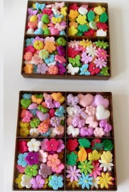 تصویر قند تزیینی شکلاتی وانیلی رنگی فانتزی میوا ای ۴۳۰گرمی - نسترن 