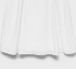 تصویر دامن میدی جمع شده از جنس کتان زنانه سفید منگو 