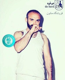 تصویر زیرپیراهن رکابی مردانه دوفرد سفید 