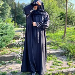 تصویر مانتو عبایی مشکی 