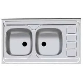 تصویر سینک روکار دو لگنه اخوان کد 60*100 