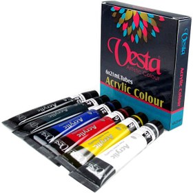 تصویر رنگ اکرلیک 6 رنگ وستا ا Vesta Acrylic paint 6 Colors Vesta Acrylic paint 6 Colors