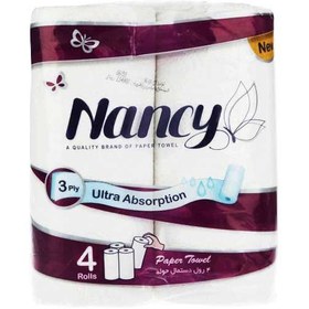 تصویر دستمال حوله 4 قلو پی تی پی نانسی ا Nancy Paper Towel 4 Rolls Nancy Paper Towel 4 Rolls