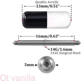 تصویر پیرسینگ زبان طرح کپسول Tablet tongue piercing